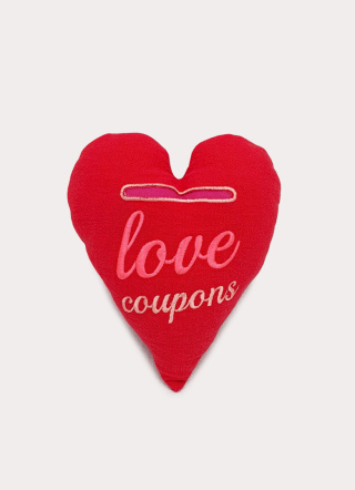 Poduszka lniana mini - Love coupons