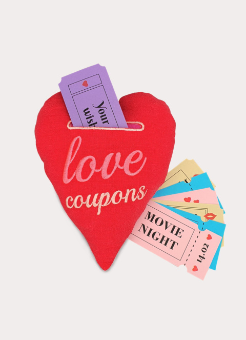 Poduszka lniana mini - Love coupons