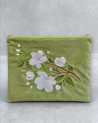 Kosmetyczka aksamitna - jaśmin