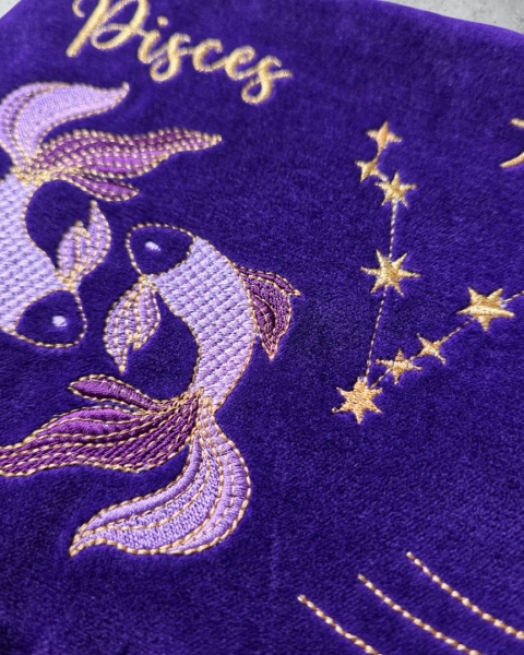 Kosmetyczka aksamitna znaki zodiaku - Ryby