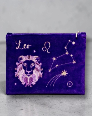 Kosmetyczka aksamitna znaki zodiaku - Lew