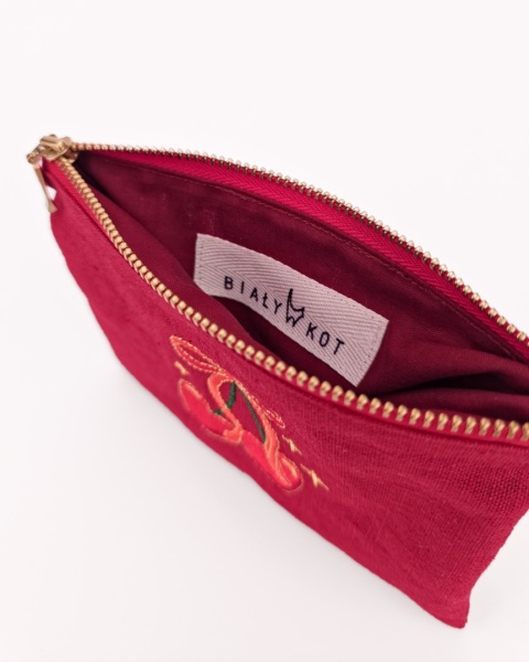 Portmonetka wisienki serca z kokardą