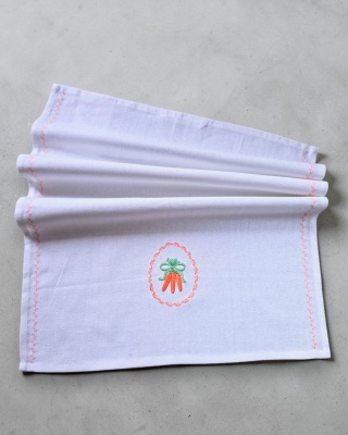 Ściereczka bawełniana z haftem - marchewki