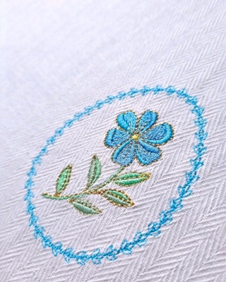 Ściereczka bawełniana z haftem - kwiat