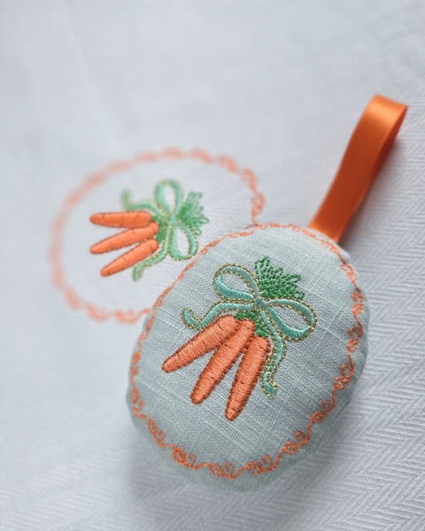 Ściereczka bawełniana z haftem - marchewki