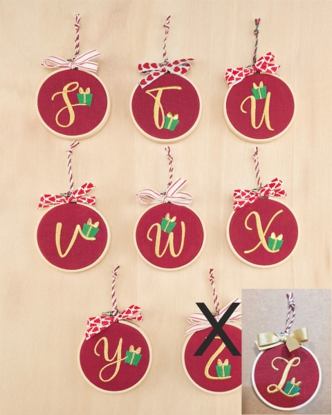 Tamborek świąteczny monogram